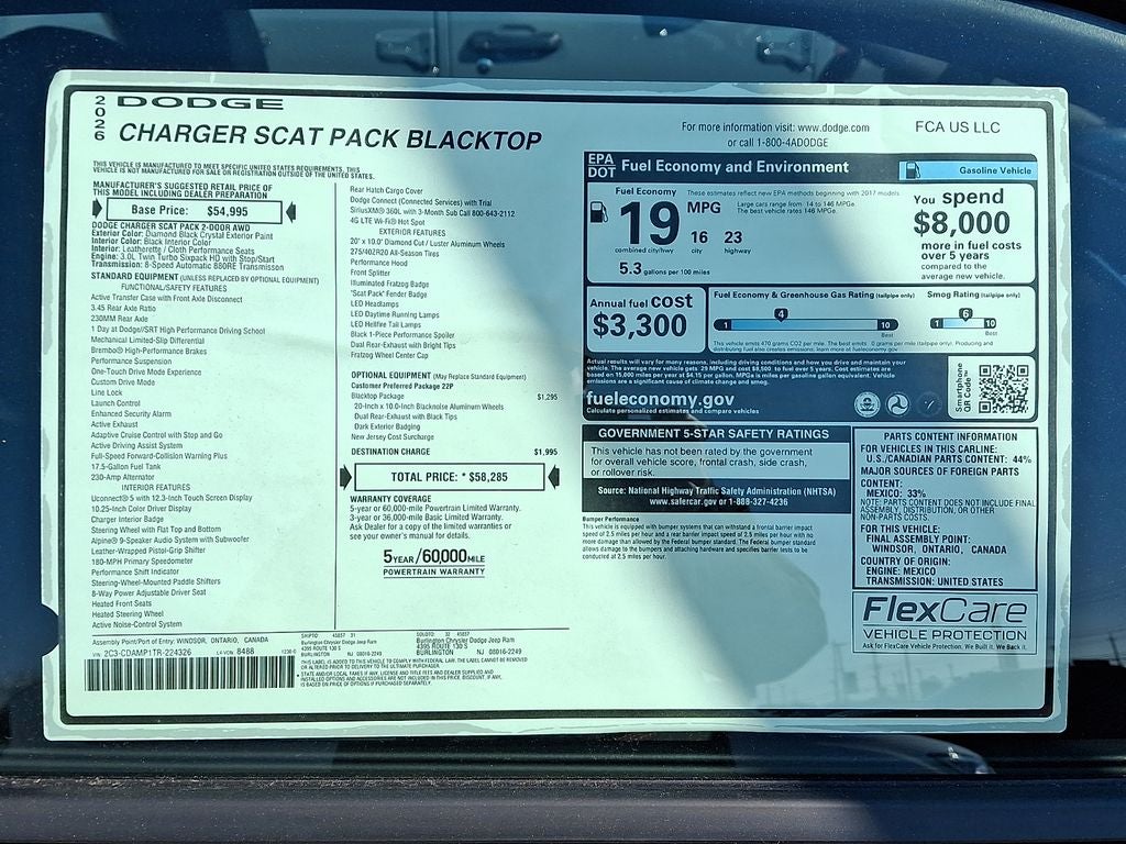 2026 Dodge Charger CHARGER SCAT PACK 2-DOOR AWD