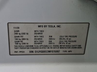 2021 Tesla Model Y Long Range Dual Motor All-Wheel Drive