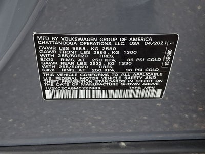 2021 Volkswagen Atlas Cross Sport 2.0T SE w/Technology